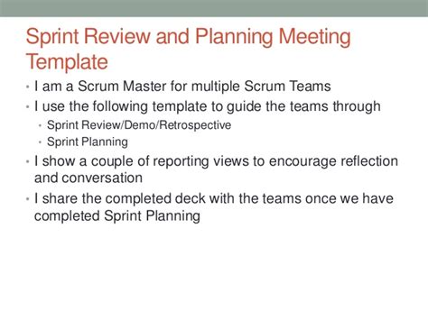 Sprint Review And Planning Template