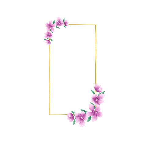 Gambar Bingkai Bunga Ungu Floral Undangan Pernikahan Kotak PNG Transparan Clipart Dan File