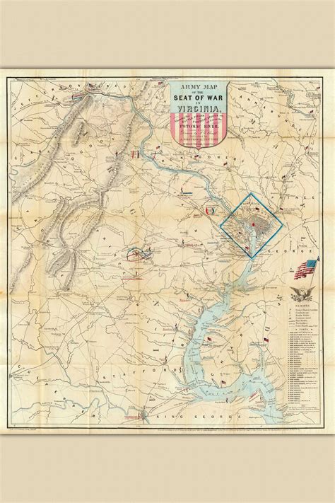 Northern Virginia Battle Map Civil War 1862 Etsy