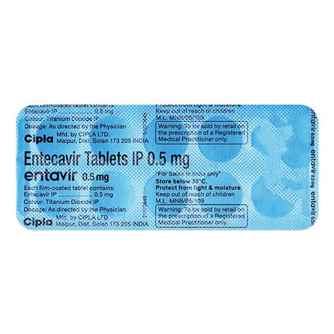 Buy Entavir 05mg Tablet 10s Online At Upto 25 Off Netmeds