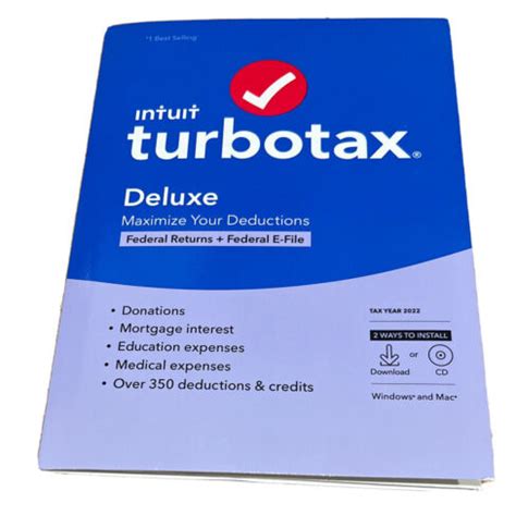 Turbotax Deluxe Federal E File State Returns Windows Mac