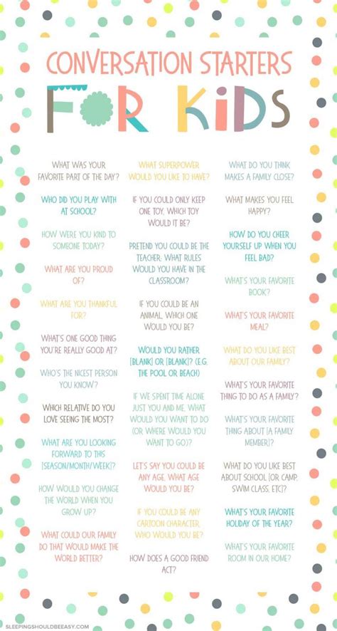 31 Powerful Conversation Starters For Kids Conversation Starters For