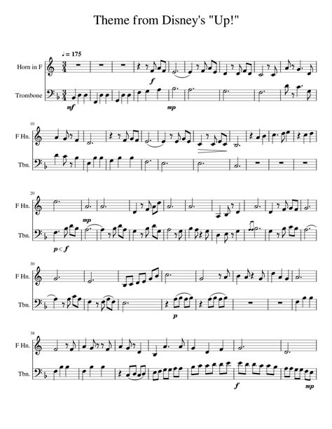 Themefromdisneysup Sheet Music For Trombone French Horn Brass Duet