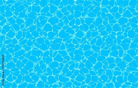 Seamless Vector Ocean Pattern With Caustic Ripple On Water Top View Swimming Pool Illustration