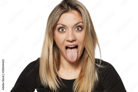 Silly Young Woman Making Funny Faces Photos Adobe Stock