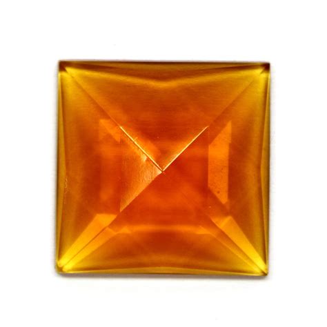 Light Amber Square 25mm Faceted Jewel Delphi Glass