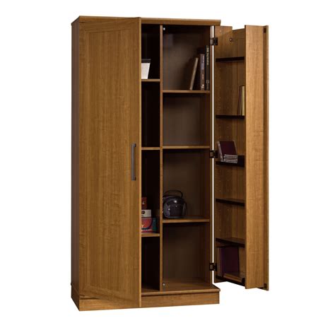 Sauder Home Plus Storage Cabinet Swing Out Door Brown