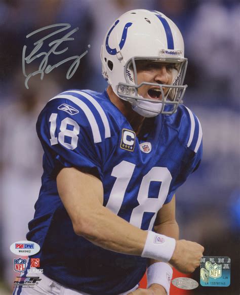 Peyton Manning Signed Colts 8x10 Photo Psa Coa Pristine Auction