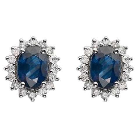 Birthstone Earrings Featuring Blueberry Sapphire Nude Diamonds Set In