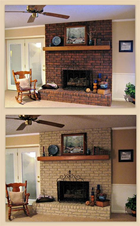 Paint the fireplace brick same color as walls.a warm neutral. Fireplace Decorating: Project Overwhelming Finished!