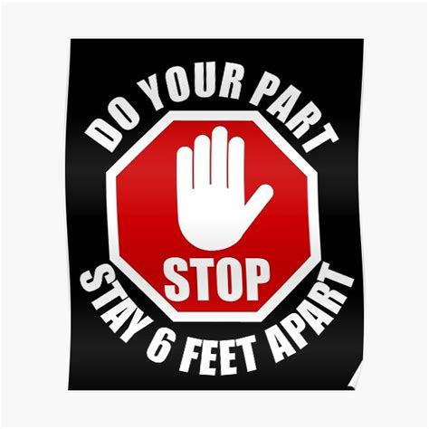 Do Your Part Stay 6 Feet Apart Sign Social Distancing Awareness 6