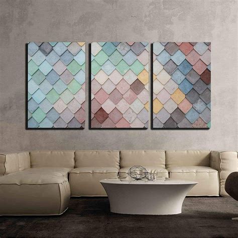 Wall26 3 Piece Canvas Wall Art Colorful Mosaic Tile Modern Home