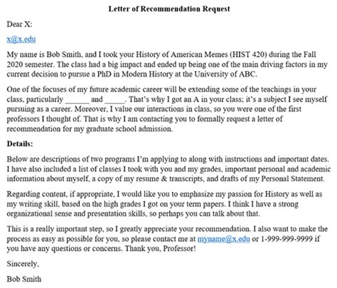 How To Ask A Professor For Letter Of Recommendation Example Cover Letter