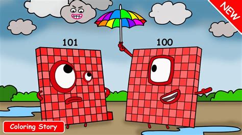 Numberblocks 100 Meets 101 But The Umbrella Is Too Small Numberblocks