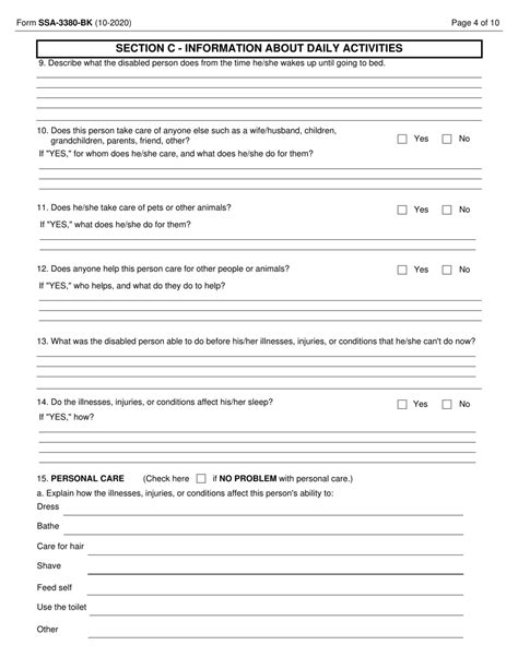 Form Ssa 3380 Download Fillable Pdf Or Fill Online Function Report