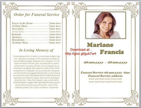 Obituary Template Father Template Business