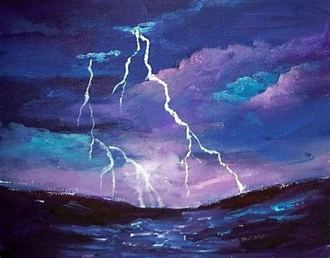 Dramatic Lightning At Sea Back To Basics Рисунки пейзажей Пейзажи