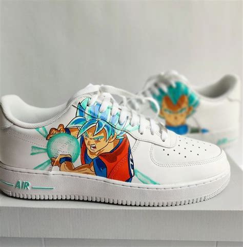 Painter paints on shoes in solid color by hand with using special pigment. Dragon Ball z kamehameha AF1 in 2020 | Custom nike shoes ...