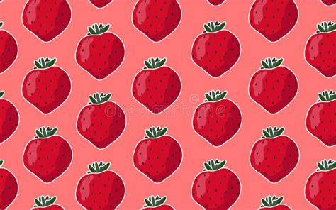 Vector Seamless Pattern With Strawberries Stock Vector Illustration