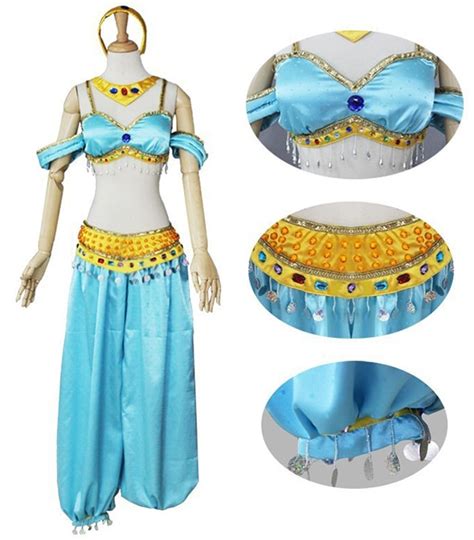 2016 Halloween New Arrival Beautiful Jasmine Costume Aladdin Jasmine