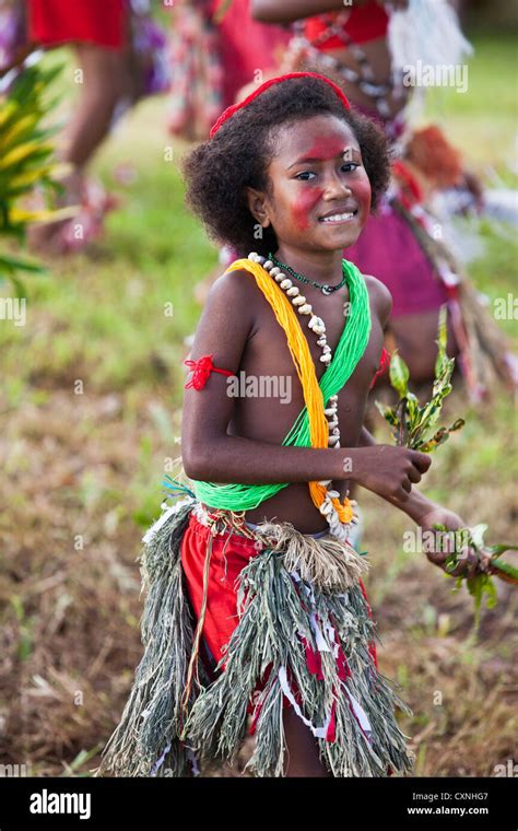 Indonesia Papua New Guinea Baluan Island Young Girl In Traditional