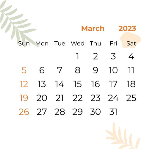 Calendario Marzo 2023 Png Calendario Marzo 2023 Png Y Vector Para
