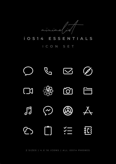 White Ios 14 Icon Set Minimalist Iphone Icons Simple Line Icons