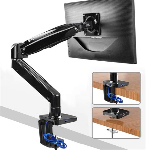 Huanuo Monitor Mount Stand Long Single Arm Gas Spring Monitor Desk