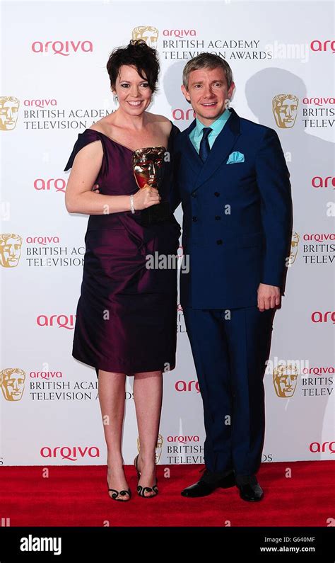 Olivia Colman With The Supporting Actress Award Presenter Martin