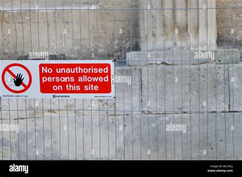 No Unauthorised Persons Sign Stock Photo Alamy