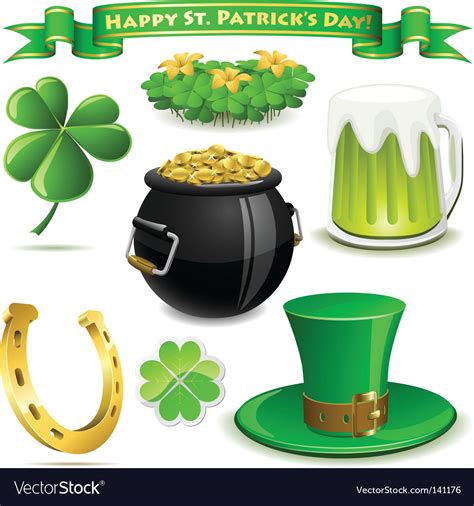 Saint Patricks Day Symbols Royalty Free Vector Image