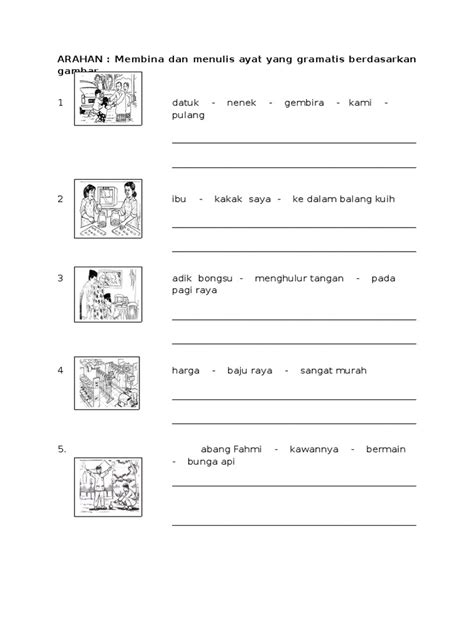 Latihan Membina Ayat Berdasarkan Rangkai Kata Yang Diberidocx