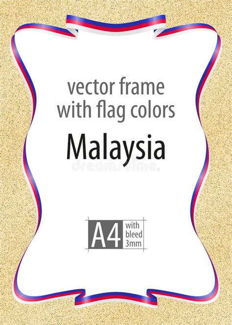 Frame And Border Of Ribbon With The Colors Of The Malaysia Flag
