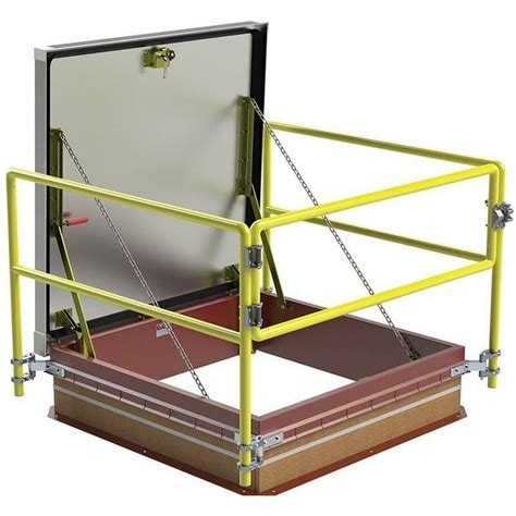 Equipment Access Roof Hatch Safety Railing System