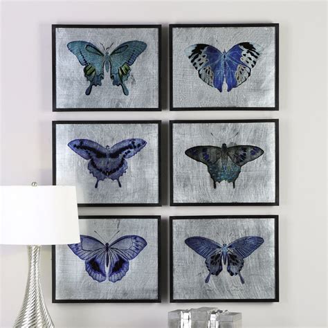 Vibrant Butterflies Framed Wall Art 6 Piece Set Butterfly Wall Art