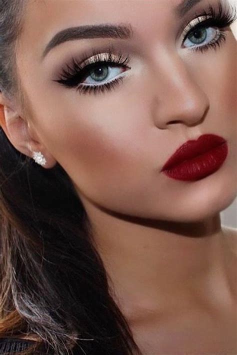 Affordable Magical Eye Makeup Ideas For Wedding Red Lipstick