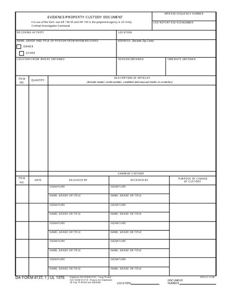 Da Form 4986 Fillable Pdf Printable Forms Free Online