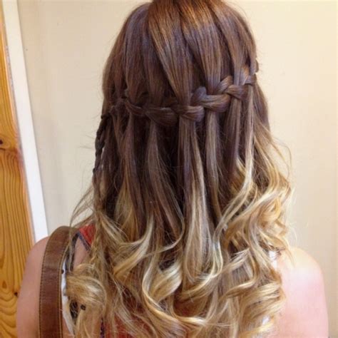 The awesome long straight hair is created into a sweet and fun waterfall. Waterfall braid hair styles