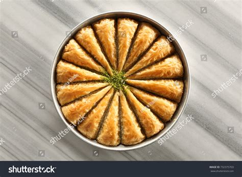 Baklava Pistachio Turkish Traditional Dessert Havuc Stock Photo
