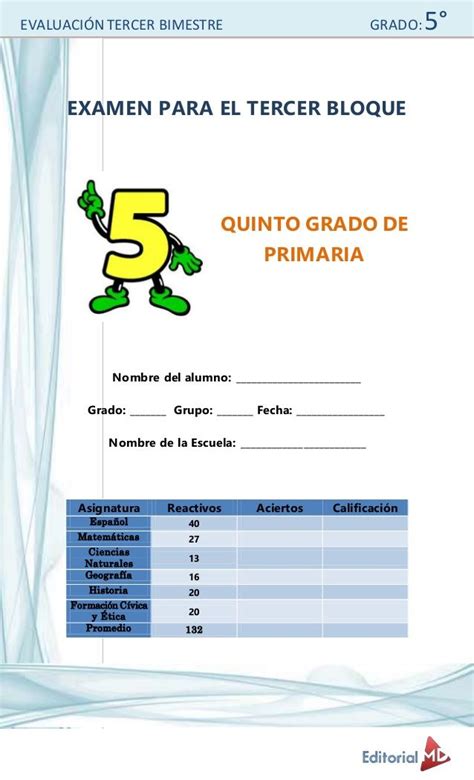 Aprendizajes clave 5 docente la guia santillana. EVALUACIÓN TERCER BIMESTRE GRADO:5° EXAMEN PARA EL TERCER ...
