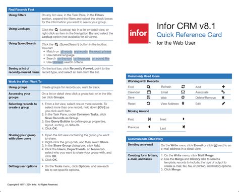 1 quest point 600 crafting experience 1 uncut sapphire 1. Infor CRM Quick Reference Card - The QGate Knowledgebase