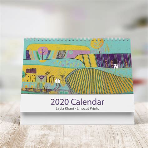 2020 Desk Calendar Monthly View Art Calendar 2020 Art Calendar