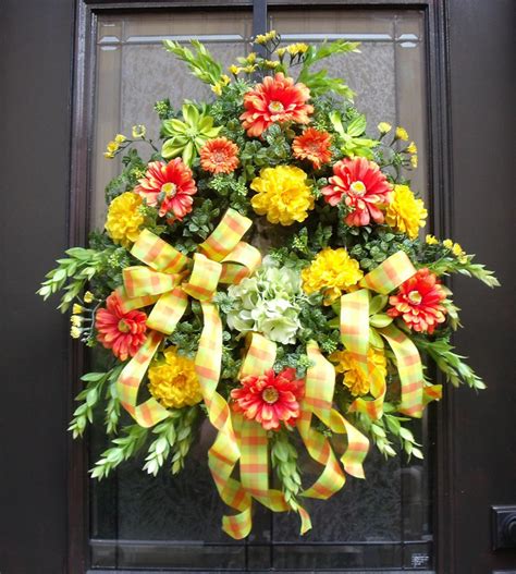 Spring Wreath Door Wreaths Outdoor Wreath Front Door Etsy