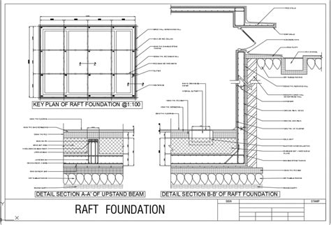 Raft Foundation Plan With Details Thousands Of Free Cad Blocks