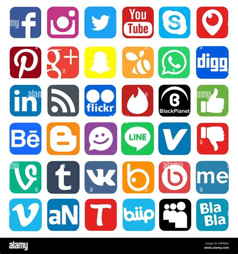 Iconos De Redes Sociales Imagen Vector De Stock Alamy
