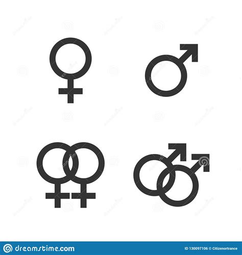 Gender Icon Female Male Gay Lesbian Symbol Vector Illustration