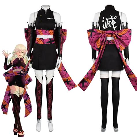 Demon Slayer Kimetsu No Yaiba Daki Cosplay Costume Kimono Outfits