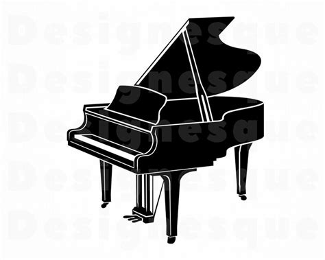 Grand Piano 2 Svg Piano Cut Files For Silhouette Piano Dxf Piano Eps