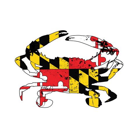Maryland Flag Blue Crab Vehicle Decal State Of Maryland Crab Etsy