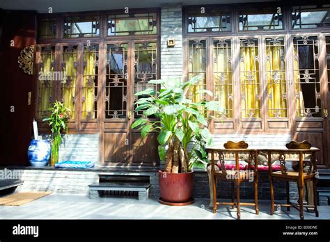Interior Of A Traditional Hutong Courtyard House In Beijing Stock Photo